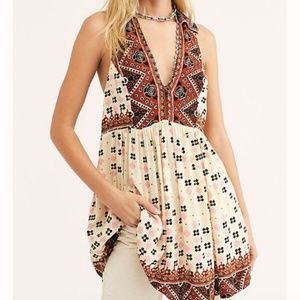 NEW Free People Charlotte Sleeveless Printed Top S